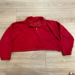 PacSun John Galt red cropped sweatshirt, one size fits all